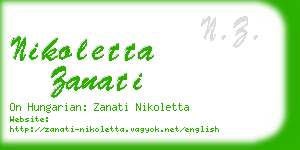 nikoletta zanati business card